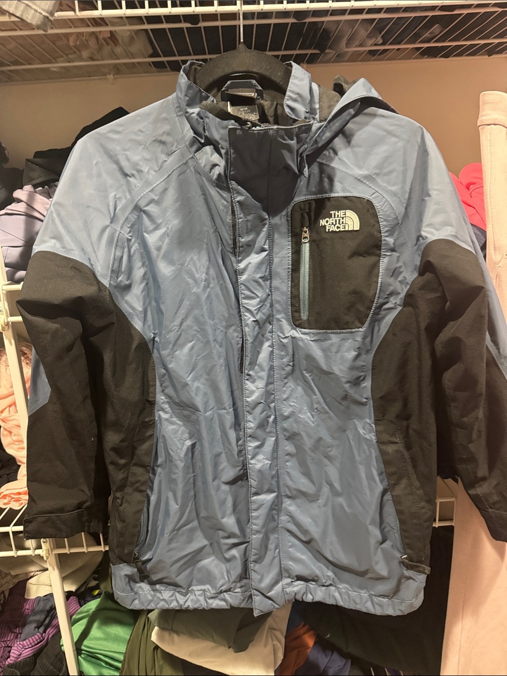 The North Face Blue and Black Outdoor Shell Jacket- size 10/12